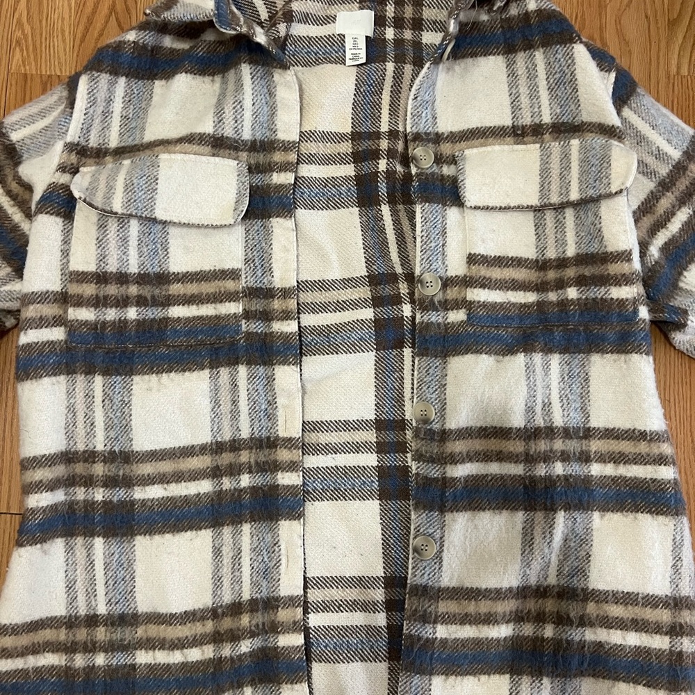 H&M Oversized Plaid Shirt Jacket